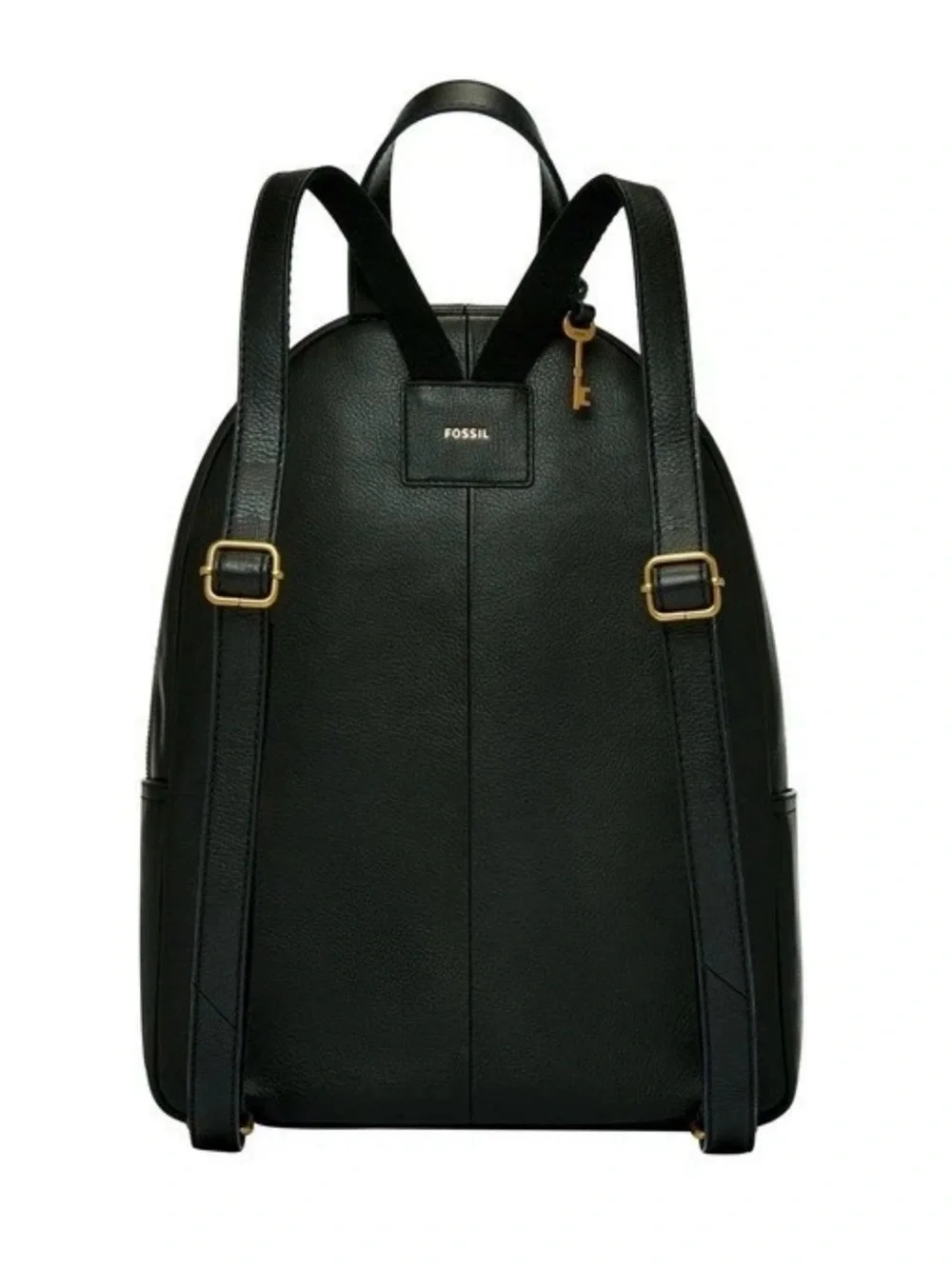 Fossil Black Leather Backpack with Gold Hardware